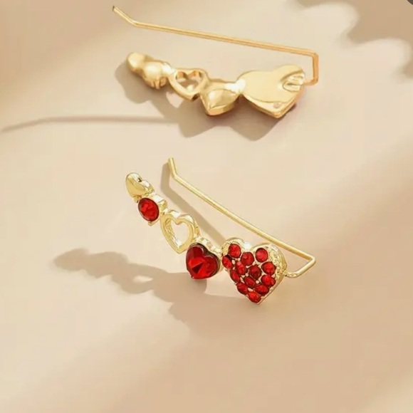 Retro heart ♥️ fashion earrings 1 pair BNIP - Picture 5 of 7